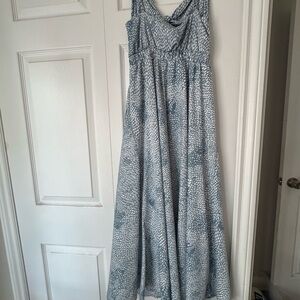 Blue and White Maxi Dress